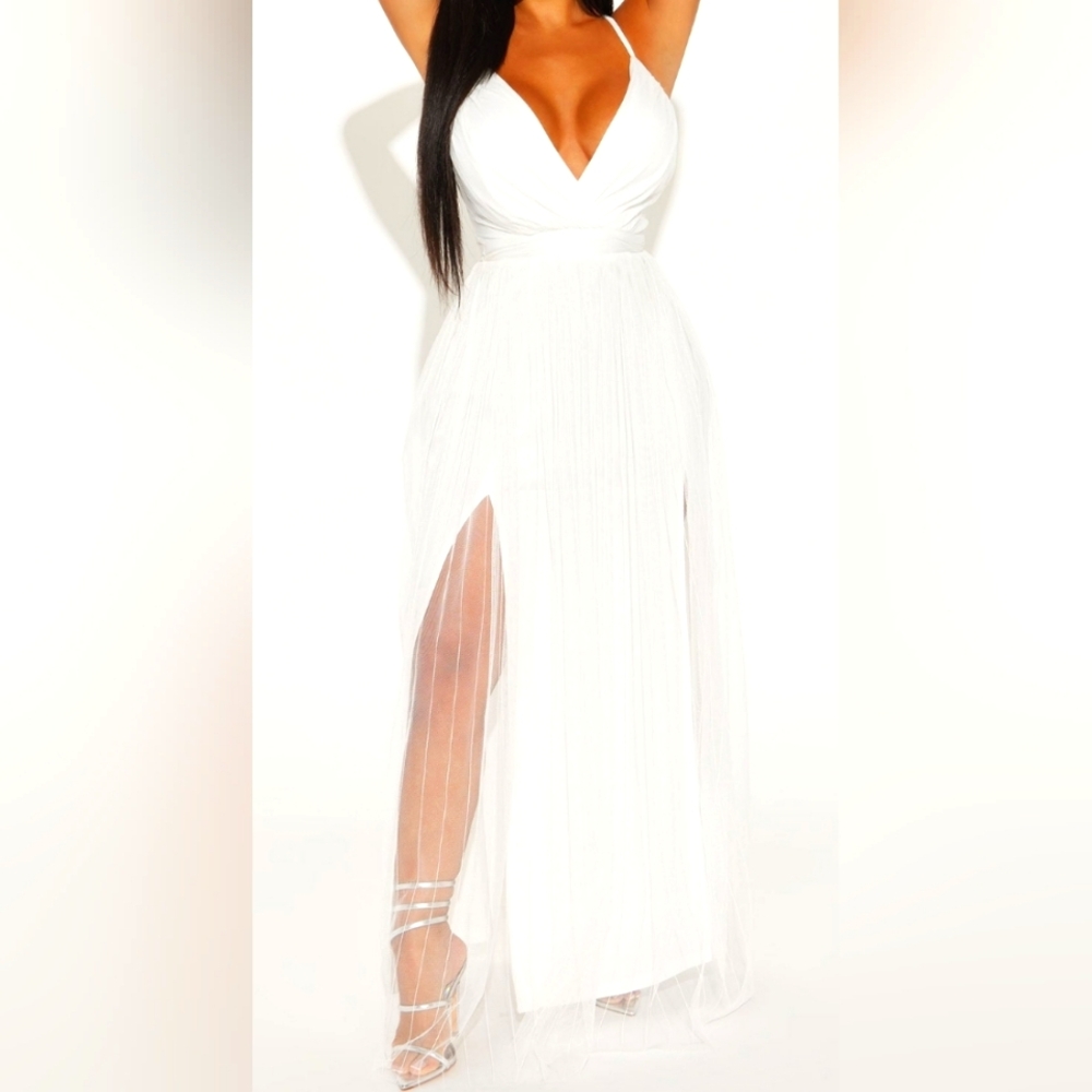 White long dress tulle size Small